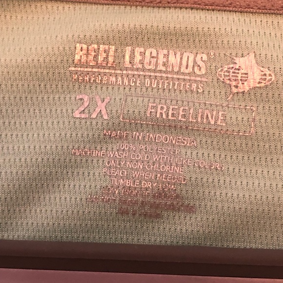 Reel Legends Mint Green Short Sleeve Quick Drying V Neck Shirt Size 2X - Picture 4 of 6